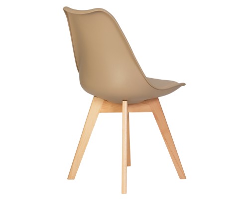 Стул обеденный DOBRIN JERRY SOFT, ножки светлый бук, цвет сиденья бежевый (GR-03)