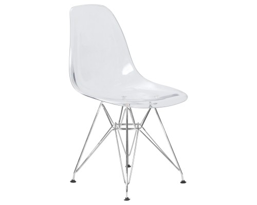 Набор 4 шт Стул обеденный DOBRIN DSR CASPER, ножки хром, цвет прозрачный