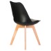 Стул обеденный DOBRIN JERRY SOFT, ножки светлый бук, цвет сиденья чёрный (B-03)