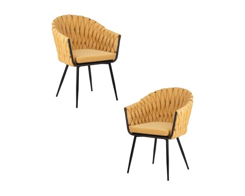 Набор 2 шт Стул обеденный DOBRIN MATILDA, жёлтая ткань (LAR 275-8)