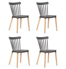 Набор 4 шт Стул обеденный DOBRIN THEO, ножки светлый бук, цвет темно-серый (GR-04)