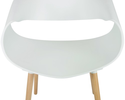 Стул обеденный DOBRIN ALIEN, ножки светлый бук, цвет белый (W-02)