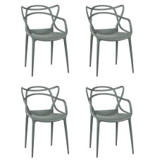 Набор 4 шт Стул обеденный DOBRIN MASTERS, тёмно-серый (GR-04)