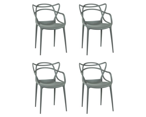 Набор 4 шт Стул обеденный DOBRIN MASTERS, тёмно-серый (GR-04)