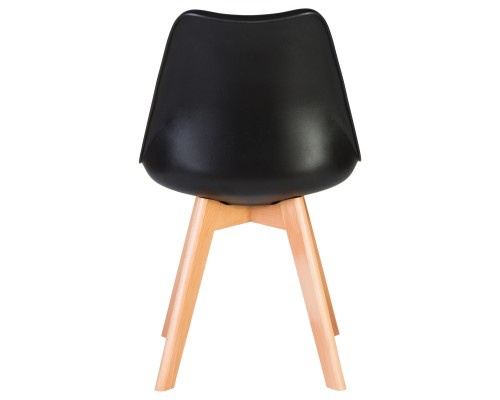 Стул обеденный DOBRIN JERRY SOFT, ножки светлый бук, цвет сиденья чёрный (B-03)