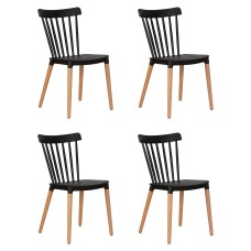 Набор 4 шт Стул обеденный DOBRIN THEO, ножки светлый бук, цвет черный (B-03)