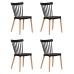 Набор 4 шт Стул обеденный DOBRIN THEO, ножки светлый бук, цвет черный (B-03)