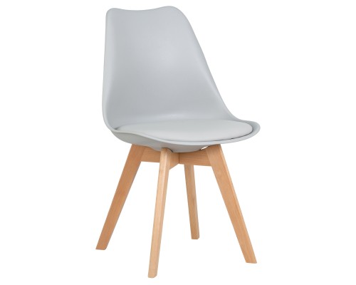 Набор 4 шт Стул обеденный DOBRIN JERRY SOFT, ножки светлый бук, цвет сиденья светло-серый (GR-01)