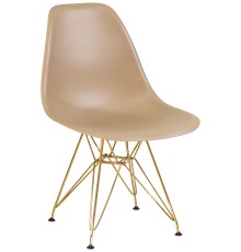 Стул обеденный DOBRIN DSR, ножки золотые, цвет бежевый (GR-03)