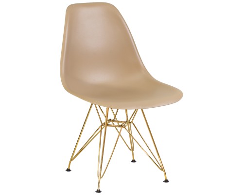 Стул обеденный DOBRIN DSR, ножки золотые, цвет бежевый (GR-03)
