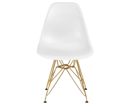 Стул обеденный DOBRIN DSR, ножки золотые, цвет белый (W-02)