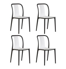 Набор 4 шт Стул обеденный DOBRIN ADAM, черный/белый