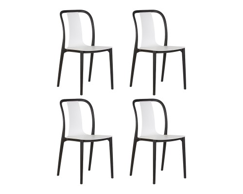Набор 4 шт Стул обеденный DOBRIN ADAM, черный/белый