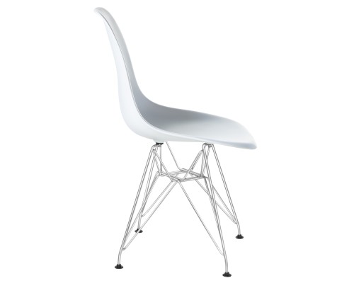 Стул обеденный DOBRIN DSR, ножки хром, цвет белый (W-02)
