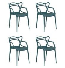 Набор 4 шт Стул обеденный DOBRIN MASTERS, морской волны (G-05)