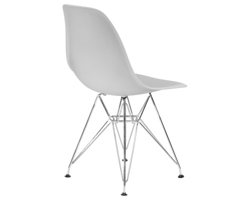 Стул обеденный DOBRIN DSR, ножки хром, цвет светло-серый (GR-01)