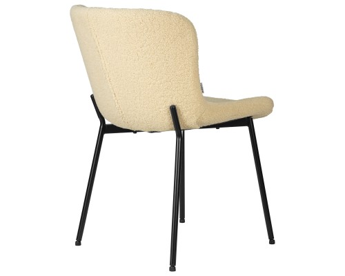 Стул обеденный DOBRIN MILO, черные ножки, кремовый букле (UF992-02)