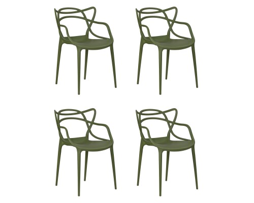 Набор 4 шт Стул обеденный DOBRIN MASTERS, зеленый хаки (G-17)