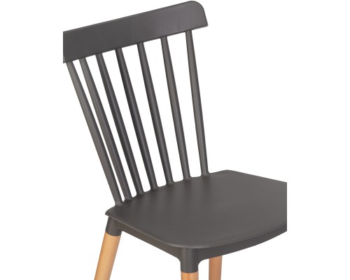Набор 4 шт Стул обеденный DOBRIN THEO, ножки светлый бук, цвет темно-серый (GR-04)