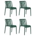 Набор 4 шт Стул обеденный DOBRIN WALTER, темно-зеленый