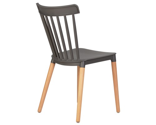 Набор 4 шт Стул обеденный DOBRIN THEO, ножки светлый бук, цвет темно-серый (GR-04)