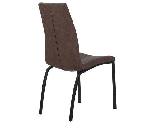 Стул обеденный DOBRIN MARK, черные ножки, коричневая винтажная экокожа (RU-05)