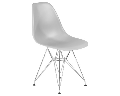 Стул обеденный DOBRIN DSR, ножки хром, цвет светло-серый (GR-01)