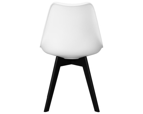 Стул обеденный DOBRIN HARRY, цвет сиденья белый (W-02), ножки пластик черные (В-03)