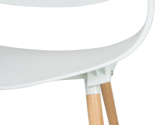 Стул обеденный DOBRIN ALIEN, ножки светлый бук, цвет белый (W-02)