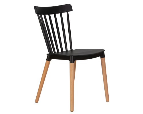 Набор 4 шт Стул обеденный DOBRIN THEO, ножки светлый бук, цвет черный (B-03)