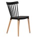 Набор 4 шт Стул обеденный DOBRIN THEO, ножки светлый бук, цвет черный (B-03)