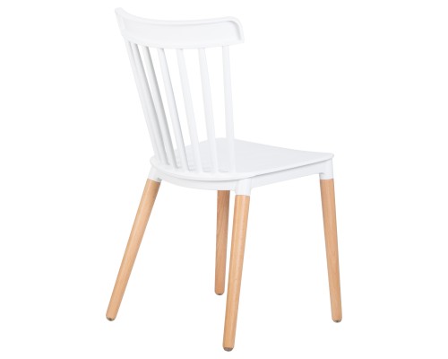 Набор 4 шт Стул обеденный DOBRIN THEO, ножки светлый бук, цвет белый (W-02)
