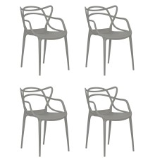 Набор 4 шт Стул обеденный DOBRIN MASTERS, светло-серый (GR-01)