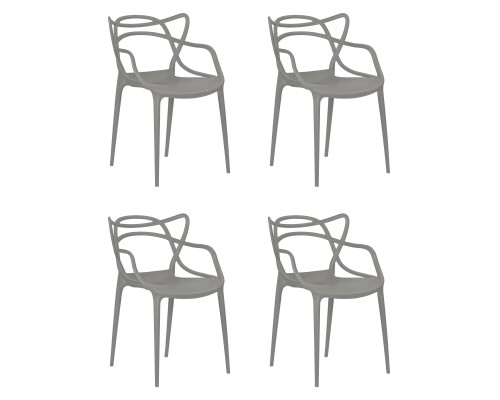Набор 4 шт Стул обеденный DOBRIN MASTERS, светло-серый (GR-01)