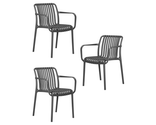 Набор 3 шт Стул обеденный DOBRIN WALTER ARM, темно-серый (GR-04)