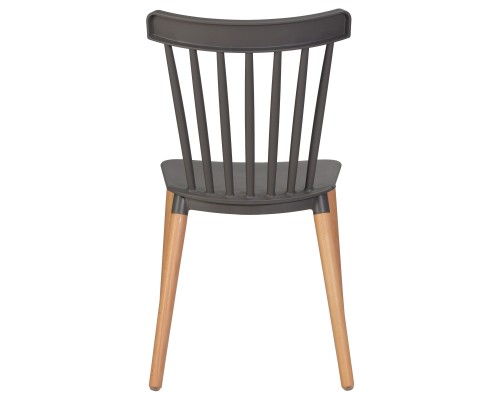 Набор 4 шт Стул обеденный DOBRIN THEO, ножки светлый бук, цвет темно-серый (GR-04)