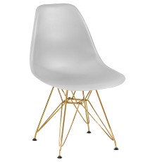 Стул обеденный DOBRIN DSR, ножки золотые, цвет светло-серый (GR-01)