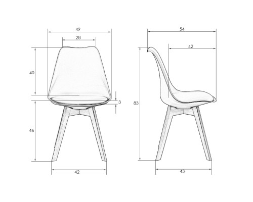 Набор 4 шт Стул обеденный DOBRIN JERRY SOFT, ножки светлый бук, цвет сиденья светло-серый (GR-01)