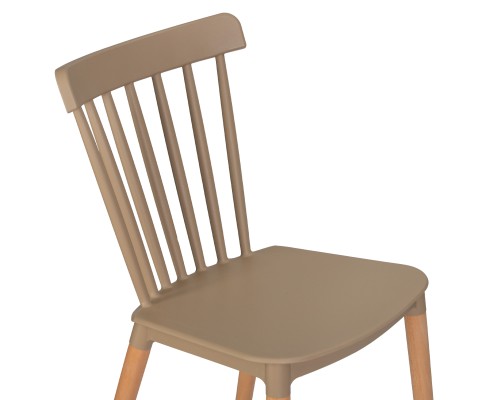 Набор 4 шт Стул обеденный DOBRIN THEO, ножки светлый бук, цвет бежевый (GR-03)