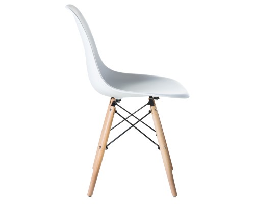 Стул обеденный DOBRIN DSW, ножки светлый бук, цвет белый (W-02)