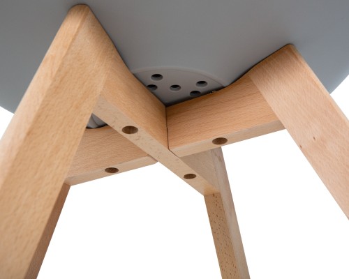 Набор 4 шт Стул обеденный DOBRIN JERRY SOFT, ножки светлый бук, цвет сиденья светло-серый (GR-01)