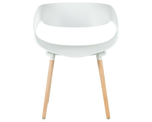 Стул обеденный DOBRIN ALIEN, ножки светлый бук, цвет белый (W-02)