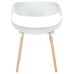Стул обеденный DOBRIN ALIEN, ножки светлый бук, цвет белый (W-02)