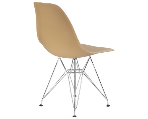 Набор 4 шт Стул обеденный DOBRIN DSR, ножки хром, цвет бежевый (GR-03)