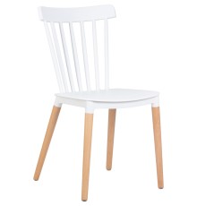 Стул обеденный DOBRIN THEO, ножки светлый бук, цвет белый (W-02)