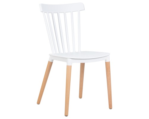 Набор 4 шт Стул обеденный DOBRIN THEO, ножки светлый бук, цвет белый (W-02)