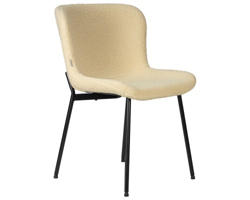 Стул обеденный DOBRIN MILO, черные ножки, кремовый букле (UF992-02)