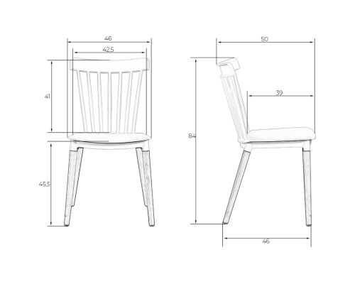 Набор 4 шт Стул обеденный DOBRIN THEO, ножки светлый бук, цвет темно-серый (GR-04)