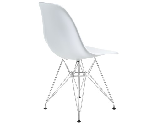 Стул обеденный DOBRIN DSR, ножки хром, цвет белый (W-02)