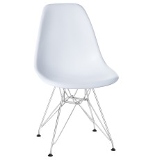 Стул обеденный DOBRIN DSR, ножки хром, цвет белый (W-02)